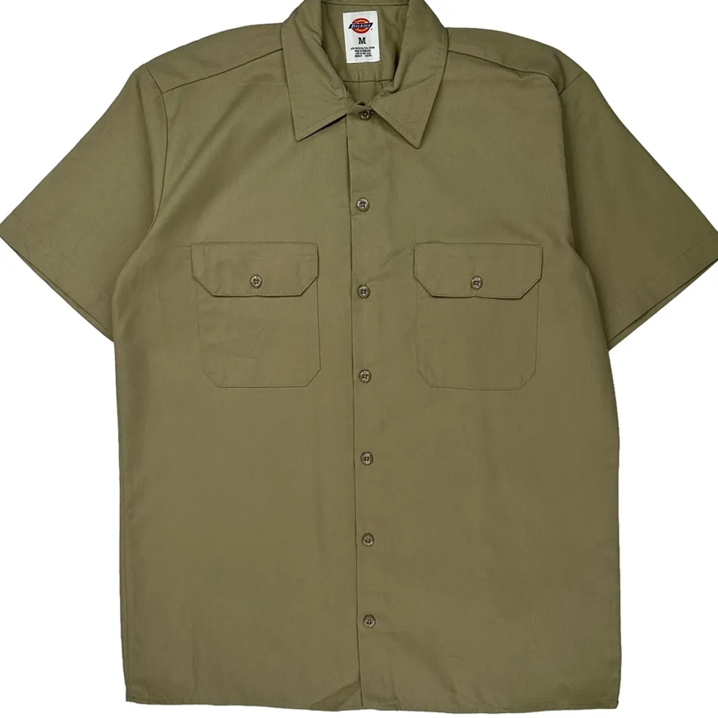 Dickies Short Sleeve Shirt - Medium Khaki Polyester Blend - Image 4
