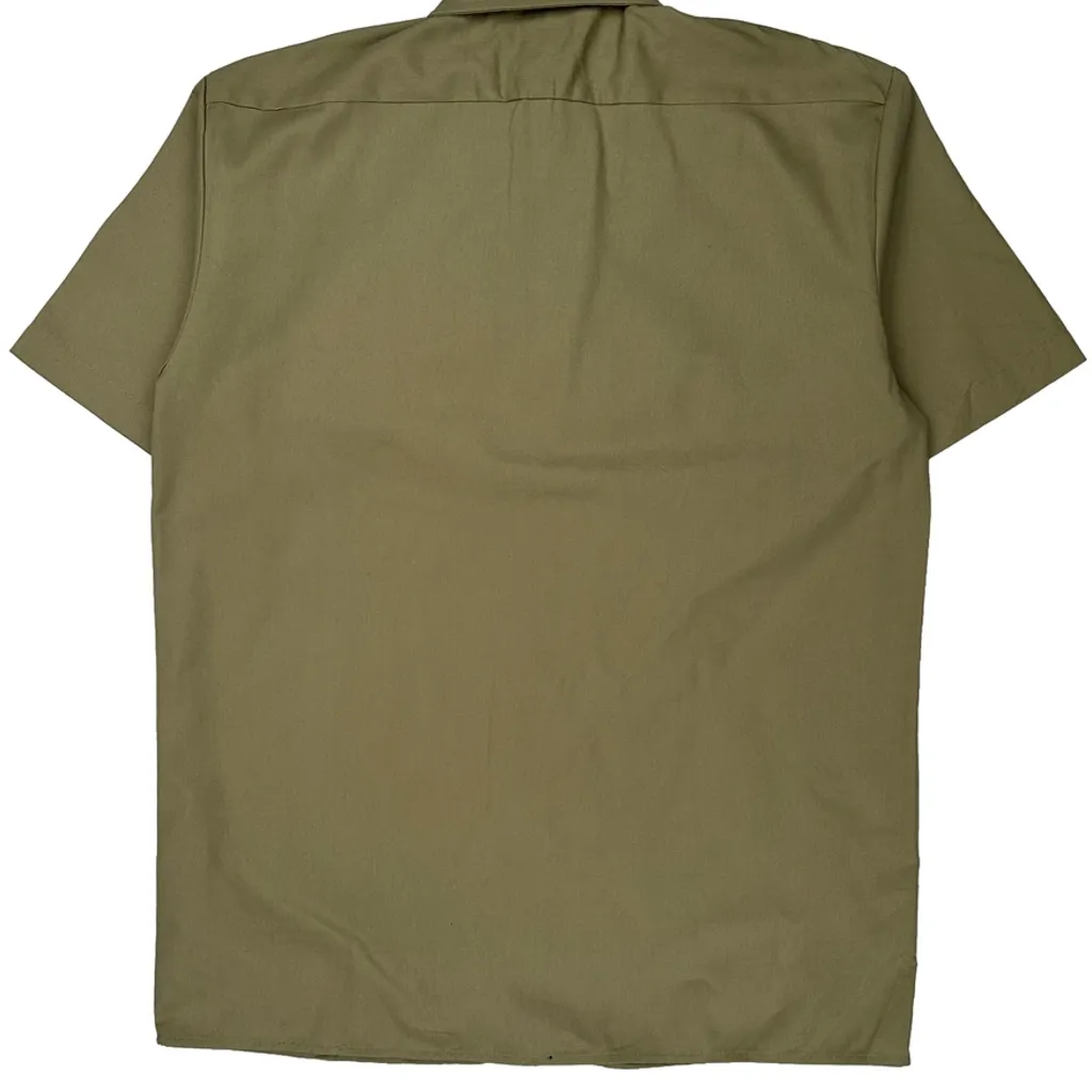 Dickies Short Sleeve Shirt - Medium Khaki Polyester Blend - Image 7
