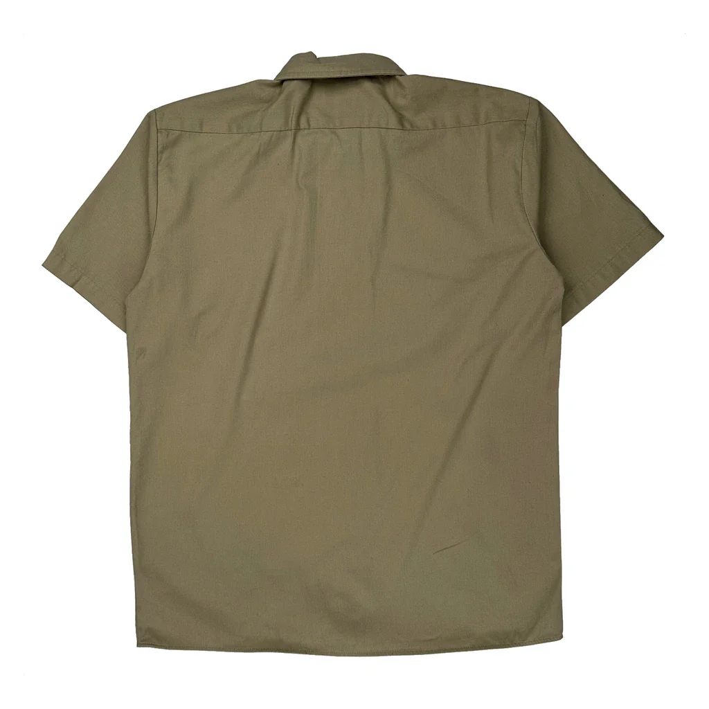 Dickies Short Sleeve Shirt - Medium Khaki Polyester Blend - Image 2