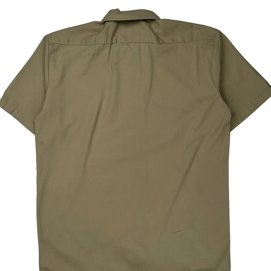 Dickies Short Sleeve Shirt - Medium Khaki Polyester Blend - Image 7