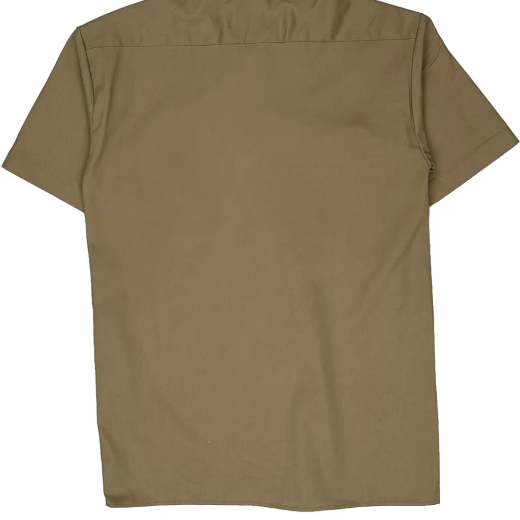 Dickies Short Sleeve Shirt - Small Khaki Polyester Blend - Image 6