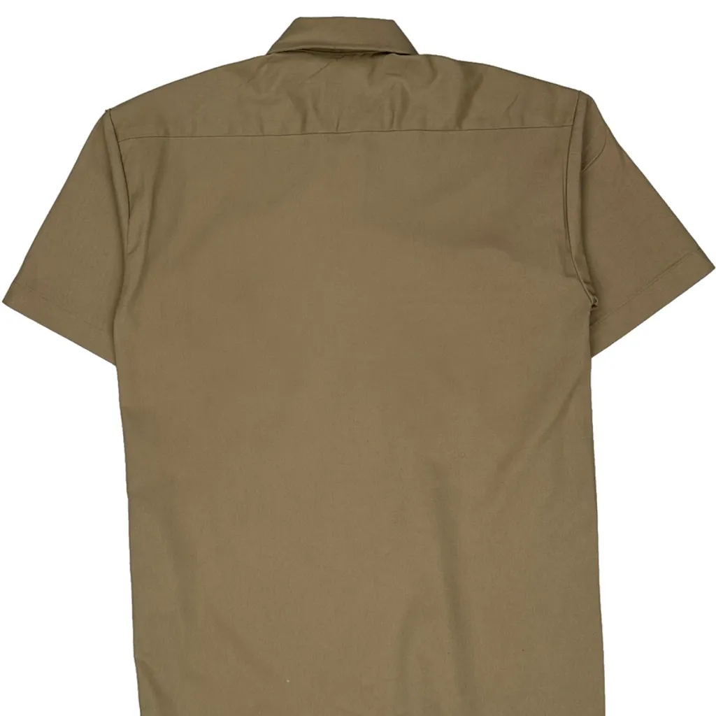 Dickies Short Sleeve Shirt - Small Khaki Polyester Blend - Image 7