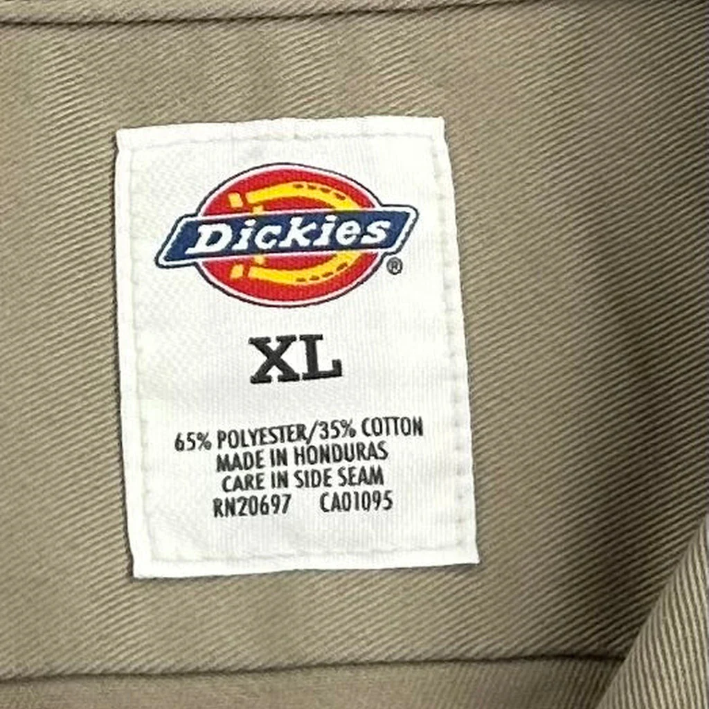 Dickies Short Sleeve Shirt - XL Khaki Polyester Blend - Image 3