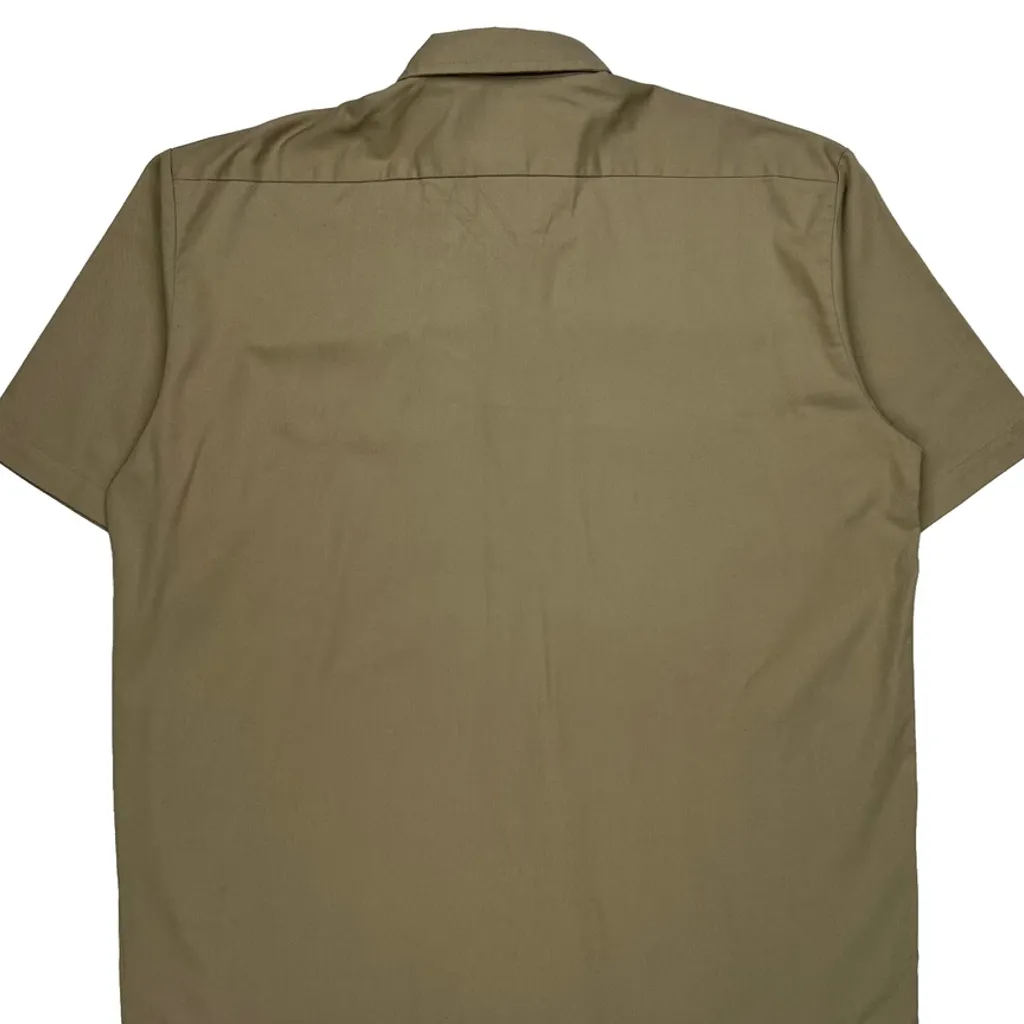 Dickies Short Sleeve Shirt - XL Khaki Polyester Blend - Image 6