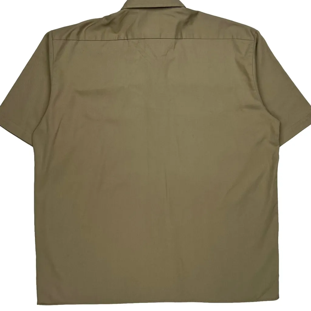 Dickies Short Sleeve Shirt - XL Khaki Polyester Blend - Image 7