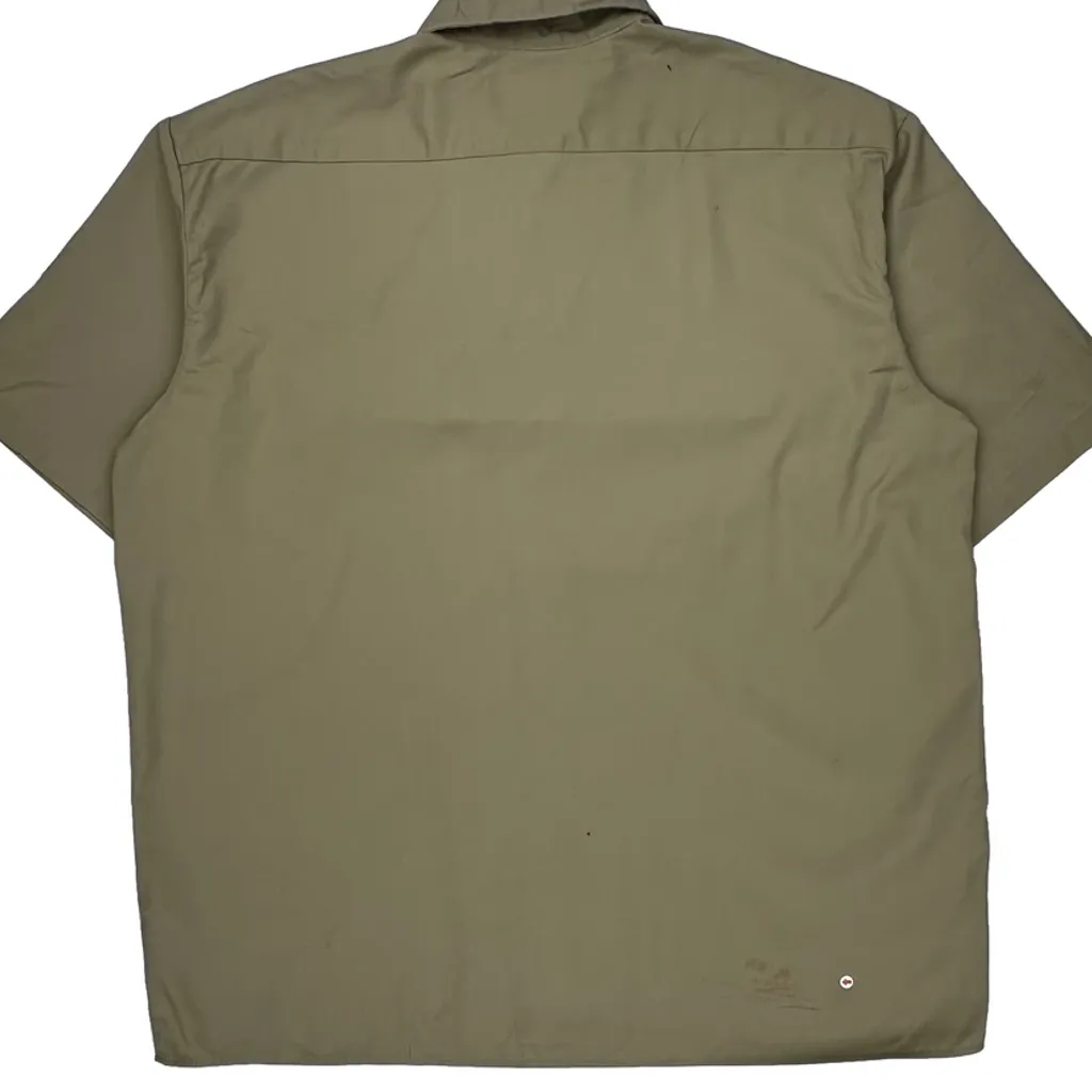 Dickies Short Sleeve Shirt - XL Khaki Polyester Blend - Image 7