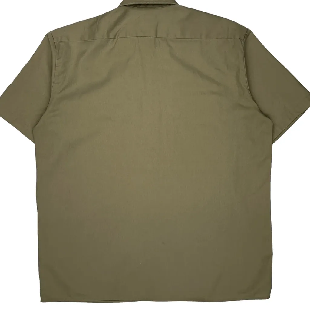 Dickies Short Sleeve Shirt - XL Khaki Polyester Blend - Image 8