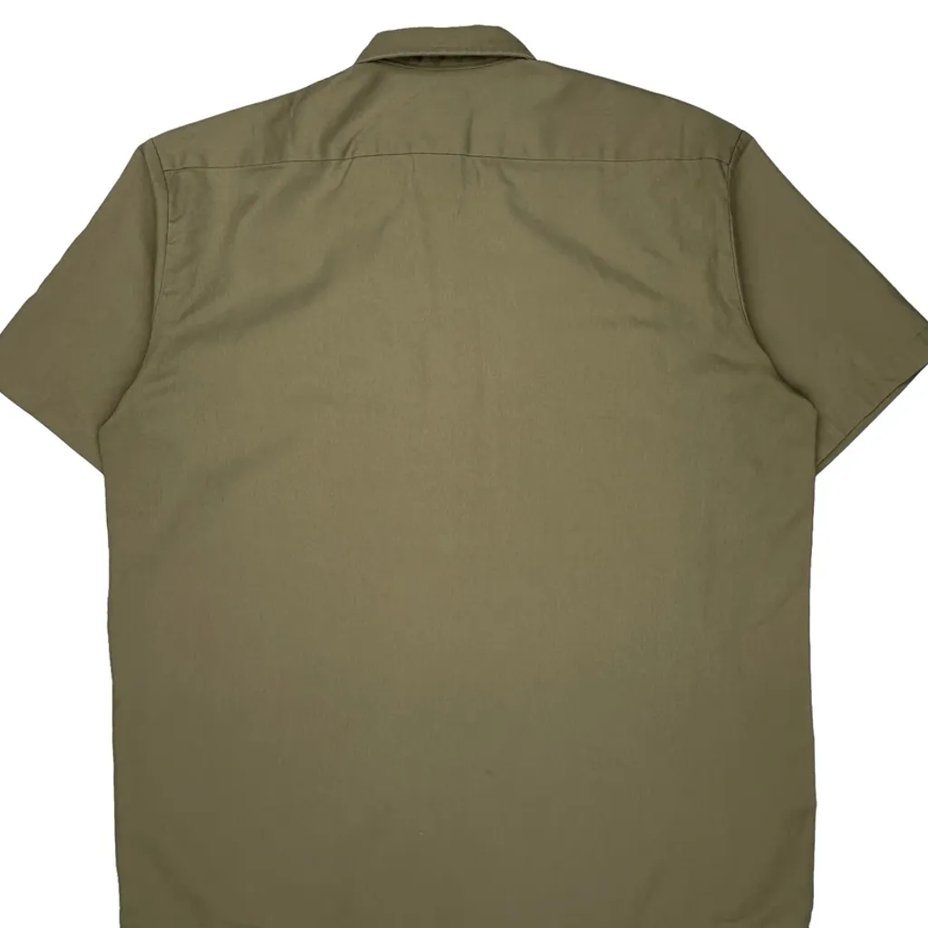 Dickies Short Sleeve Shirt - XL Khaki Polyester Blend - Image 9