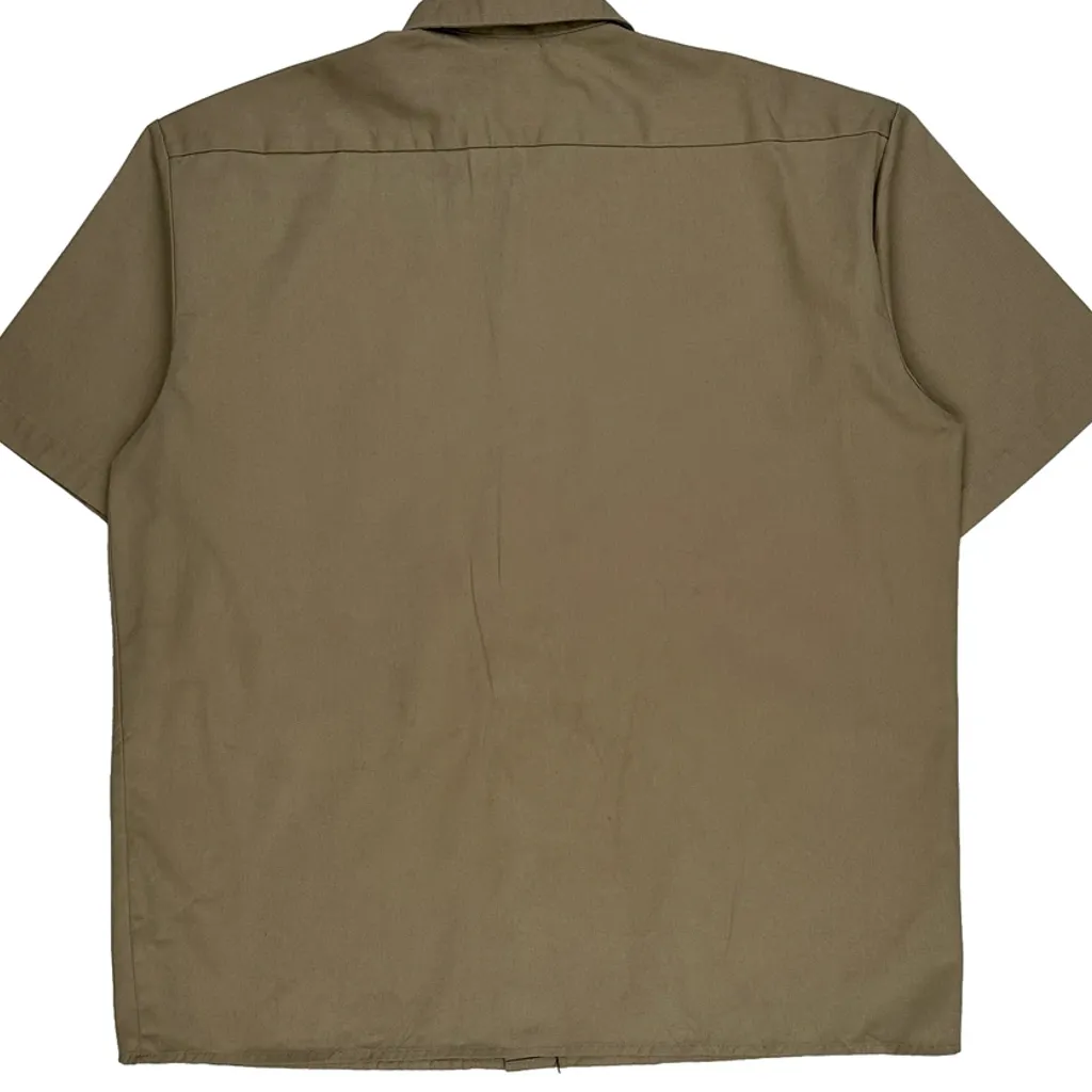 Dickies Short Sleeve Shirt - XL Khaki Cotton - Image 7