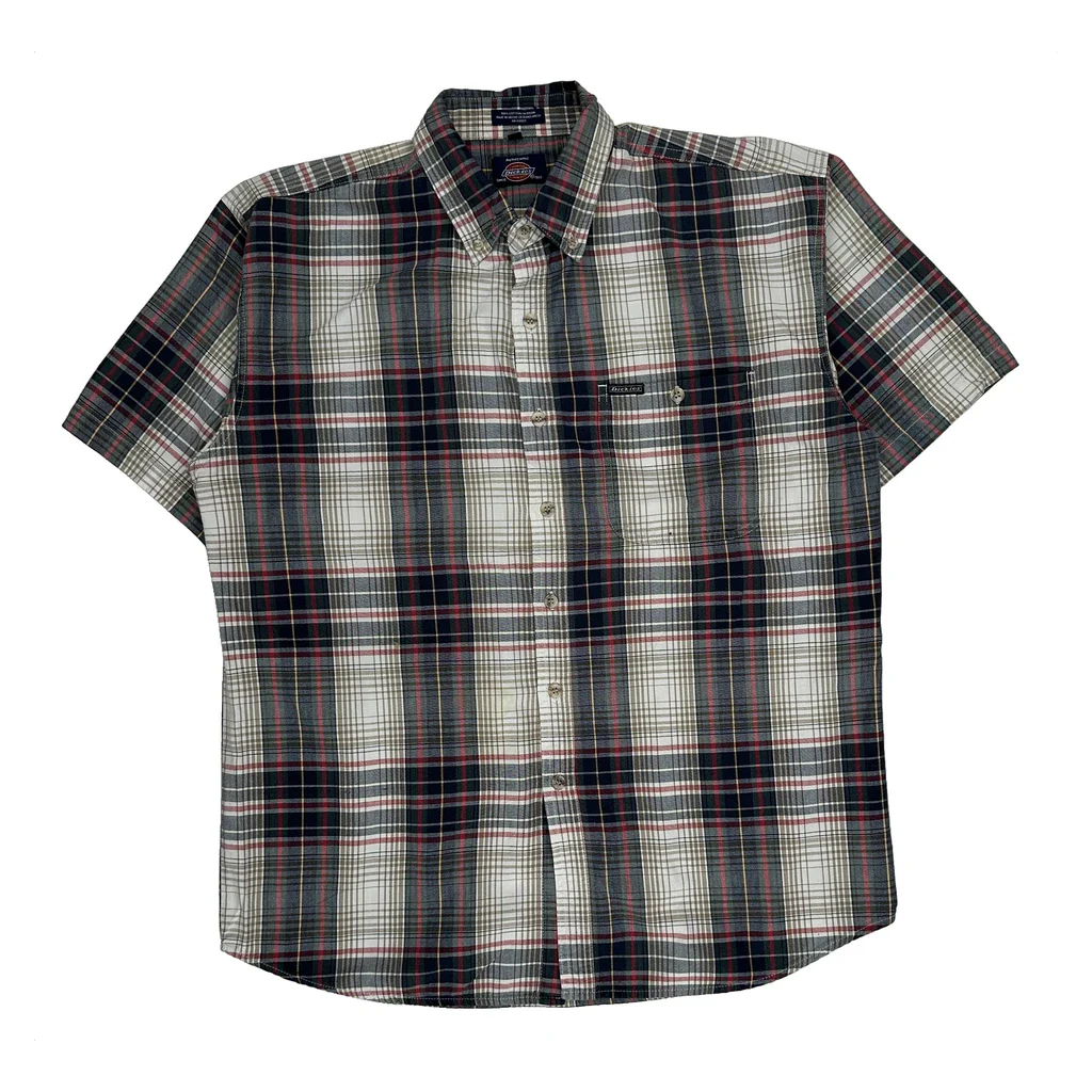 Dickies Checked Short Sleeve Shirt - Large Multicoloured Cotton