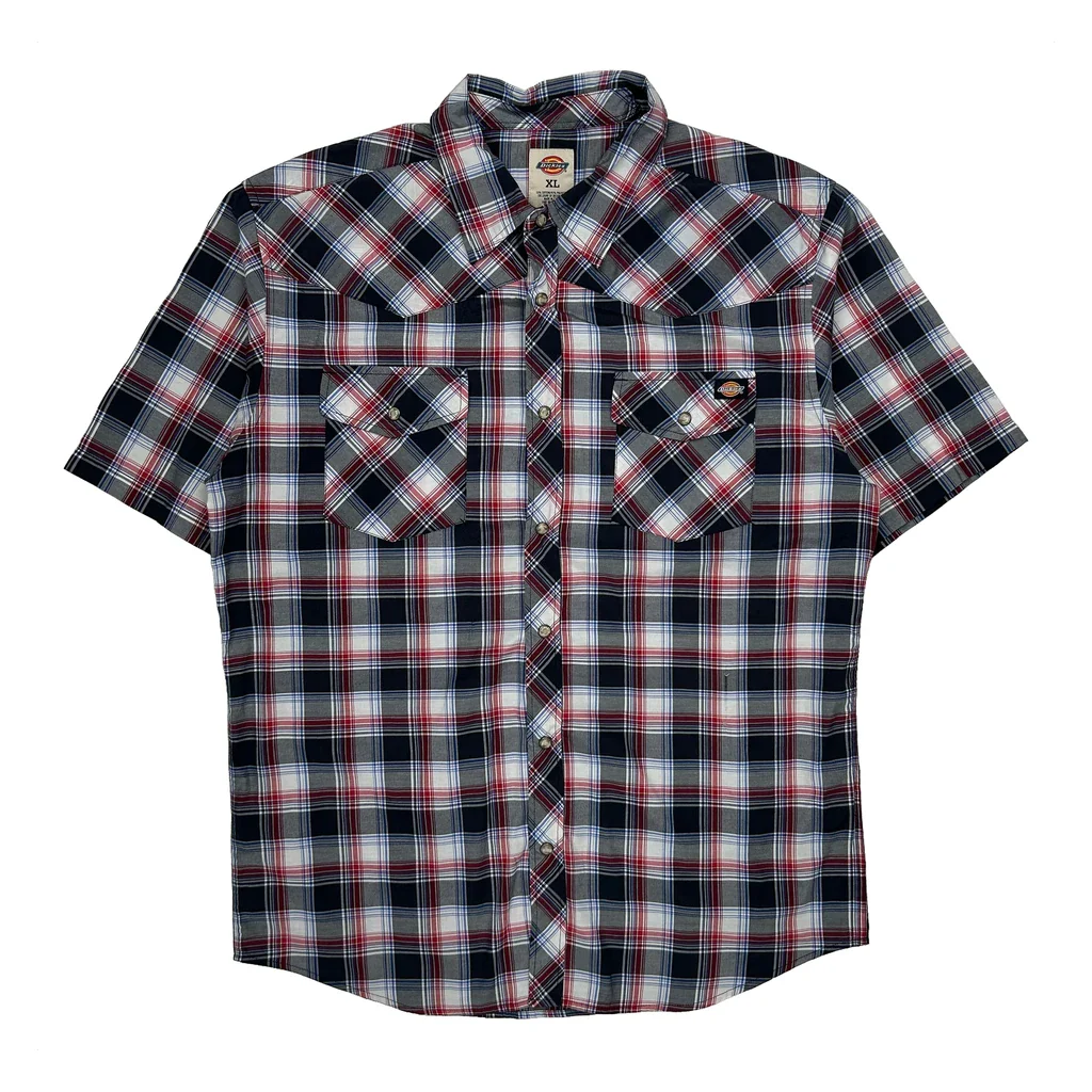 Dickies Checked Short Sleeve Shirt - XL Multicoloured Cotton Blend