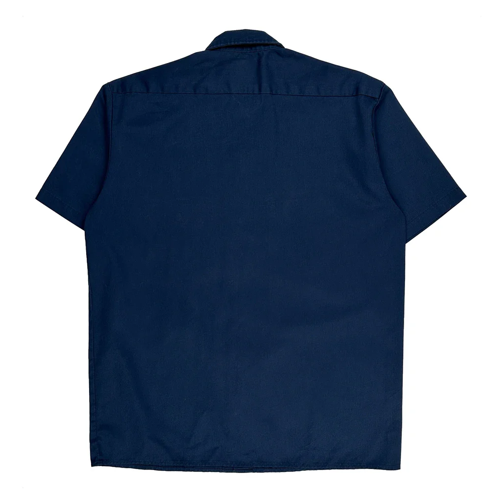 Dickies Short Sleeve Shirt - Large Navy Polyester Blend - Image 2