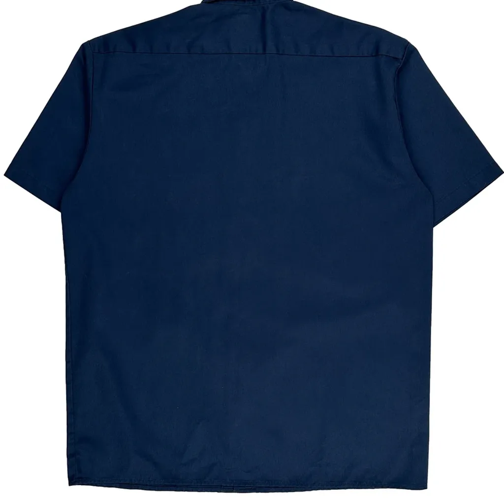 Dickies Short Sleeve Shirt - Large Navy Polyester Blend - Image 6