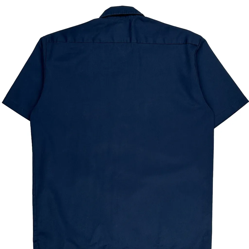 Dickies Short Sleeve Shirt - Large Navy Polyester Blend - Image 7