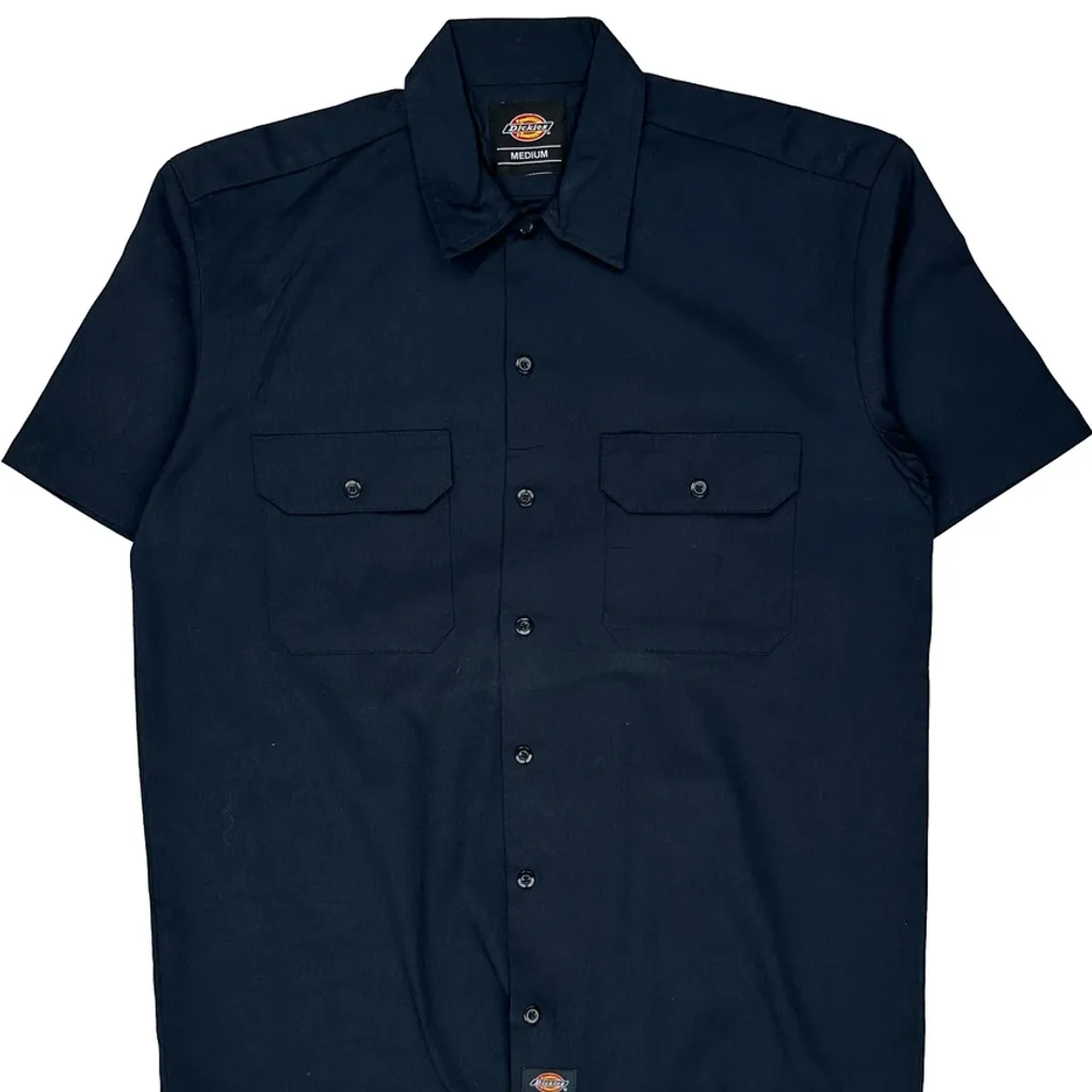 Dickies Short Sleeve Shirt - Medium Navy Cotton - Image 4