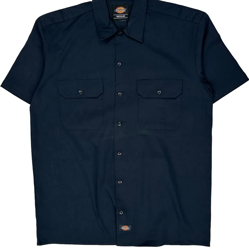 Dickies Short Sleeve Shirt - Medium Navy Cotton - Image 5