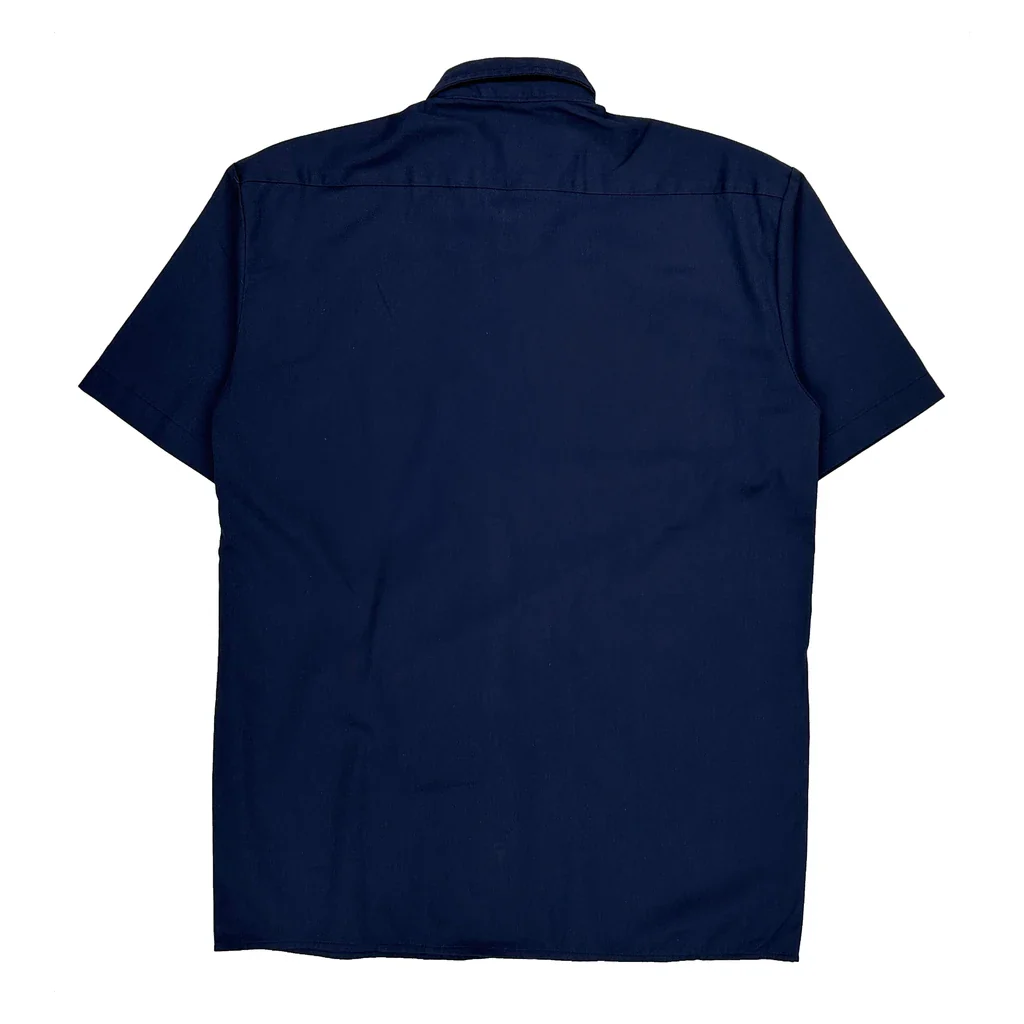 Dickies Short Sleeve Shirt - Small Navy Polyester Blend - Image 2