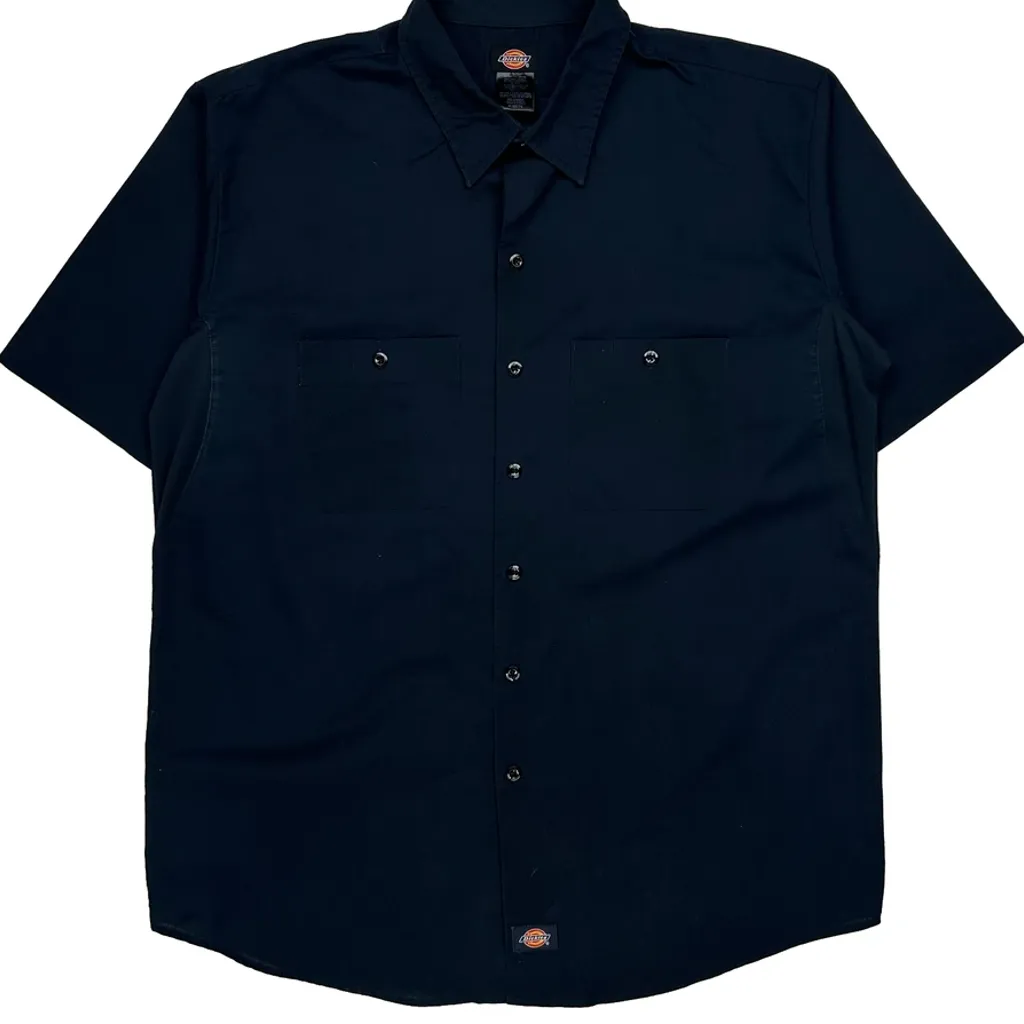 Dickies Short Sleeve Shirt - XL Navy Polyester Blend - Image 4