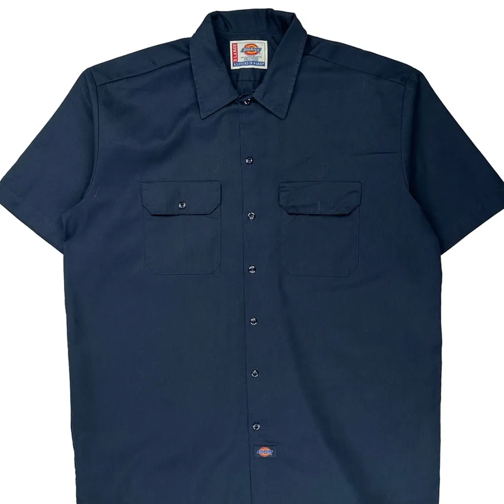 Dickies Short Sleeve Shirt - XL Navy Polyester Blend - Image 5