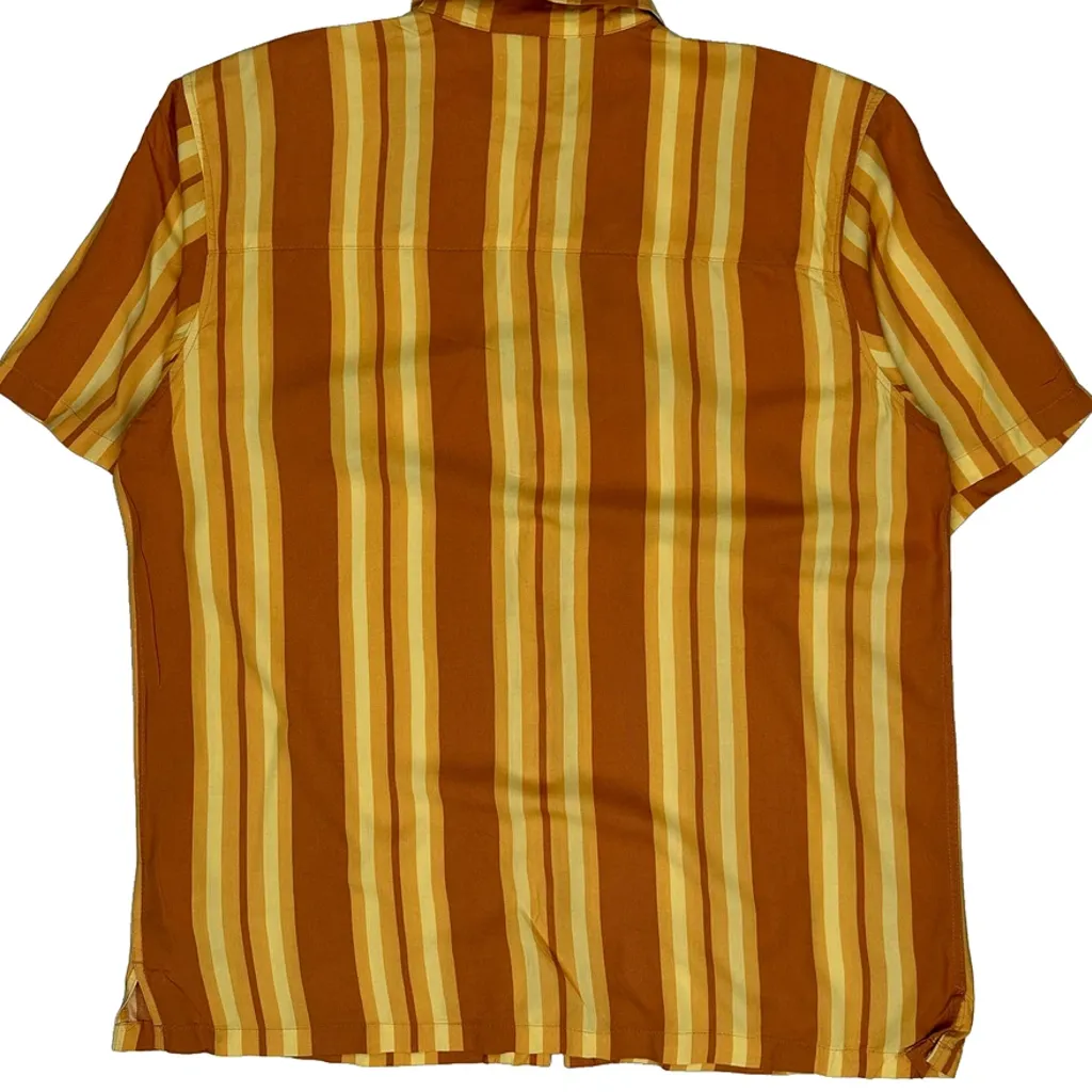 Dickies Striped Short Sleeve Shirt - XL Orange Cotton - Image 6