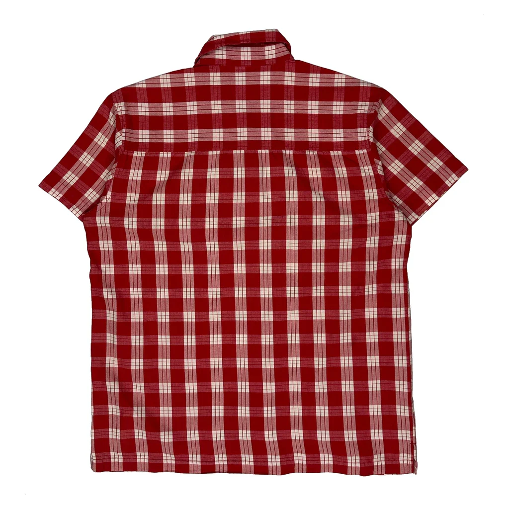 Dickies Checked Short Sleeve Shirt - Medium Red Cotton - Image 2