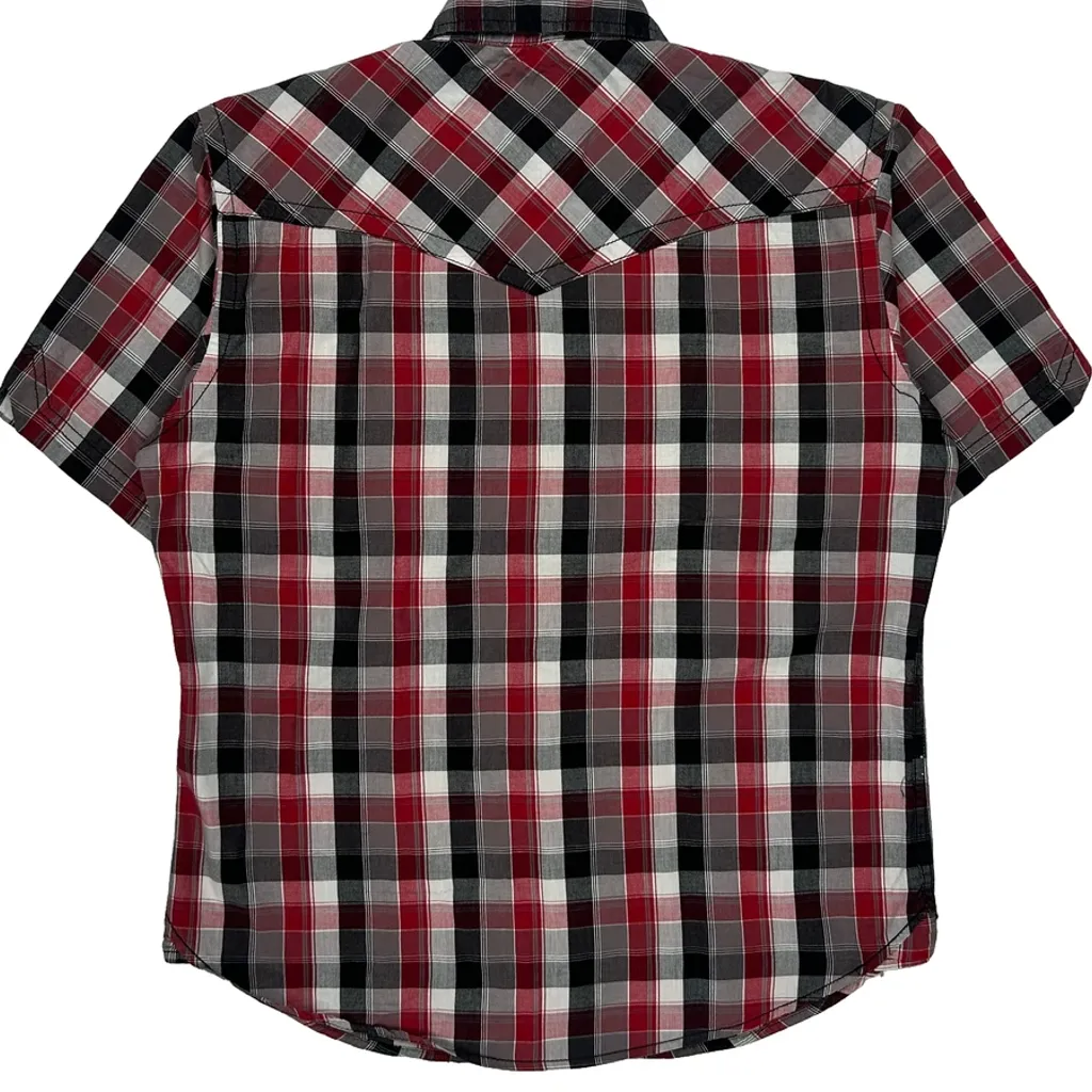 Dickies Checked Short Sleeve Shirt - Small Red Cotton - Image 6
