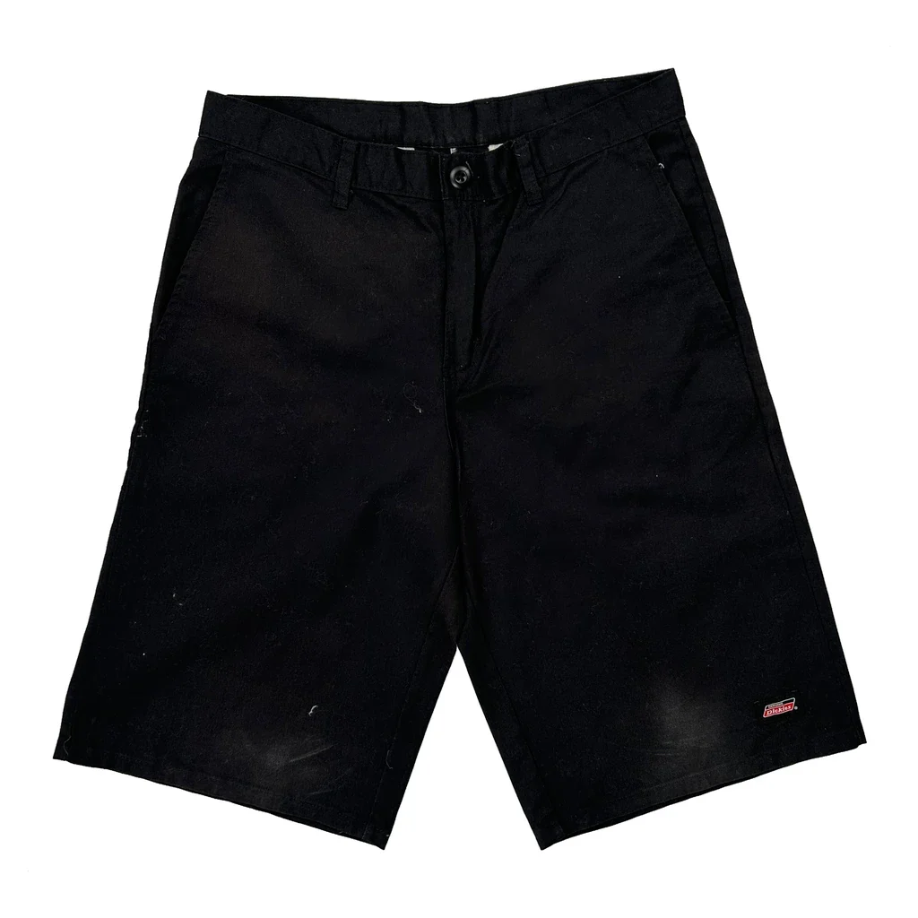 Dickies Baggy Shorts - 31W 12L Black Cotton Blend - Image 2