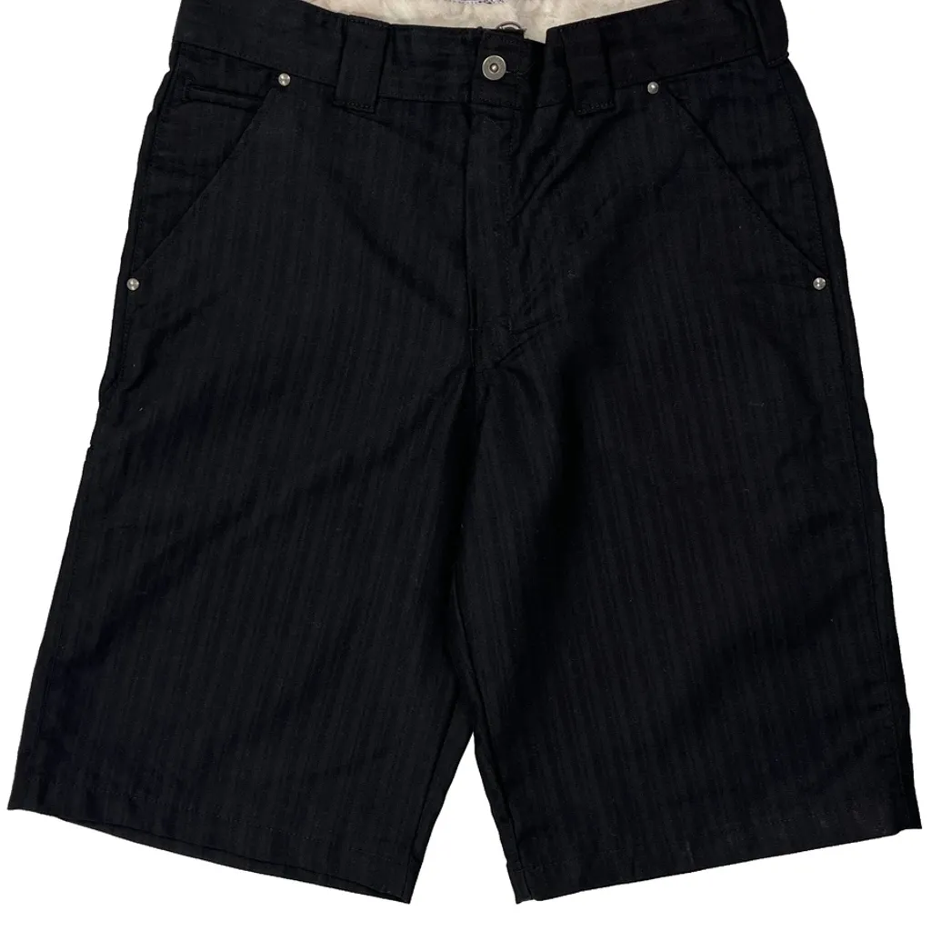 Dickies Pinstripe Shorts - 32W 13L Black Polyester - Image 9