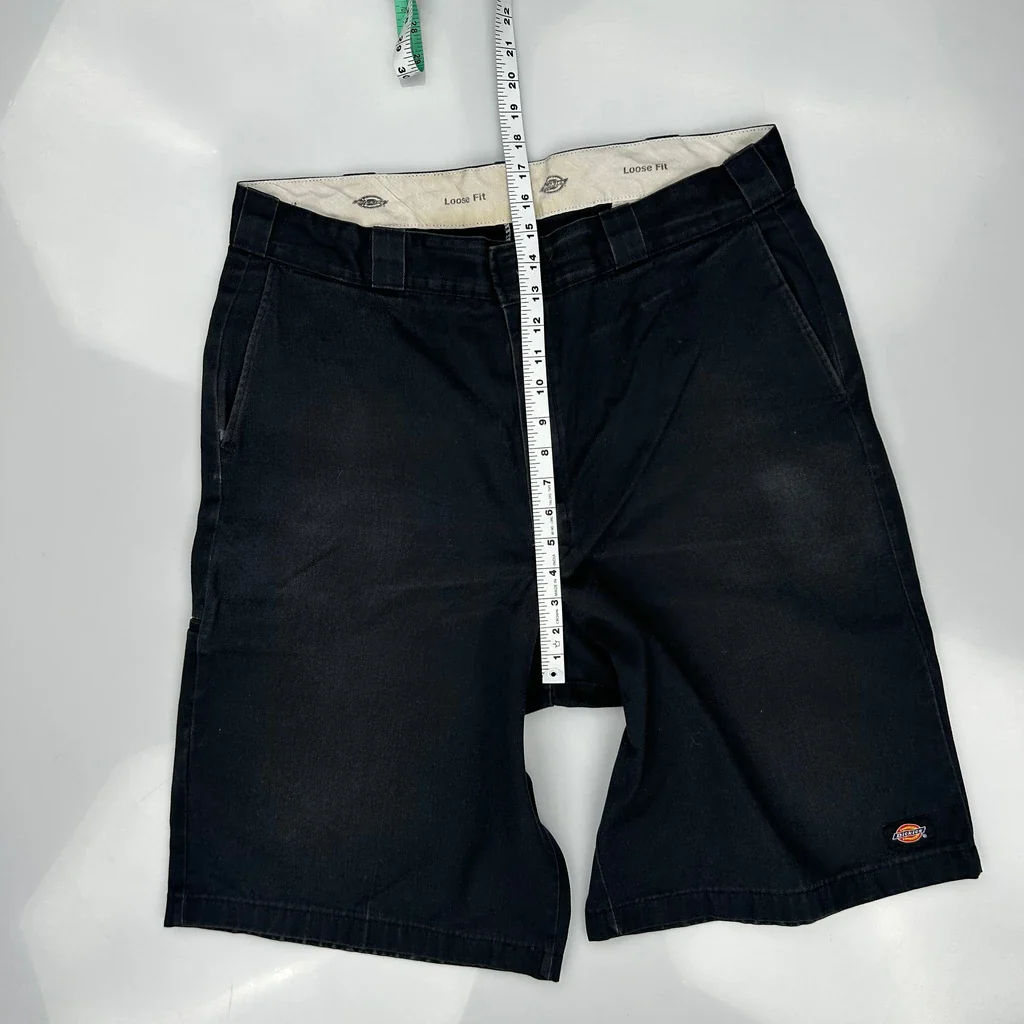 Dickies Baggy Shorts - 36W 12L Black Cotton - Image 4