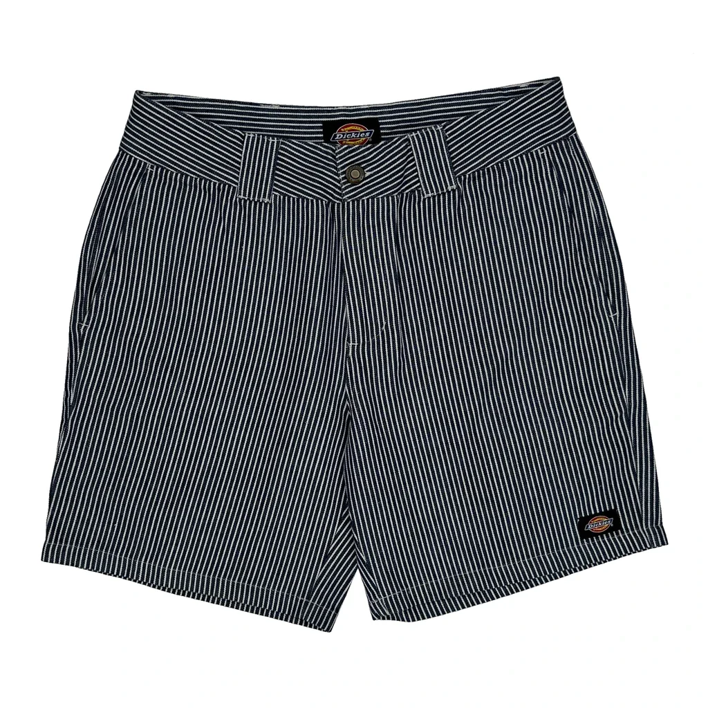 Dickies Striped Shorts - 31W 6L Blue Cotton - Image 2
