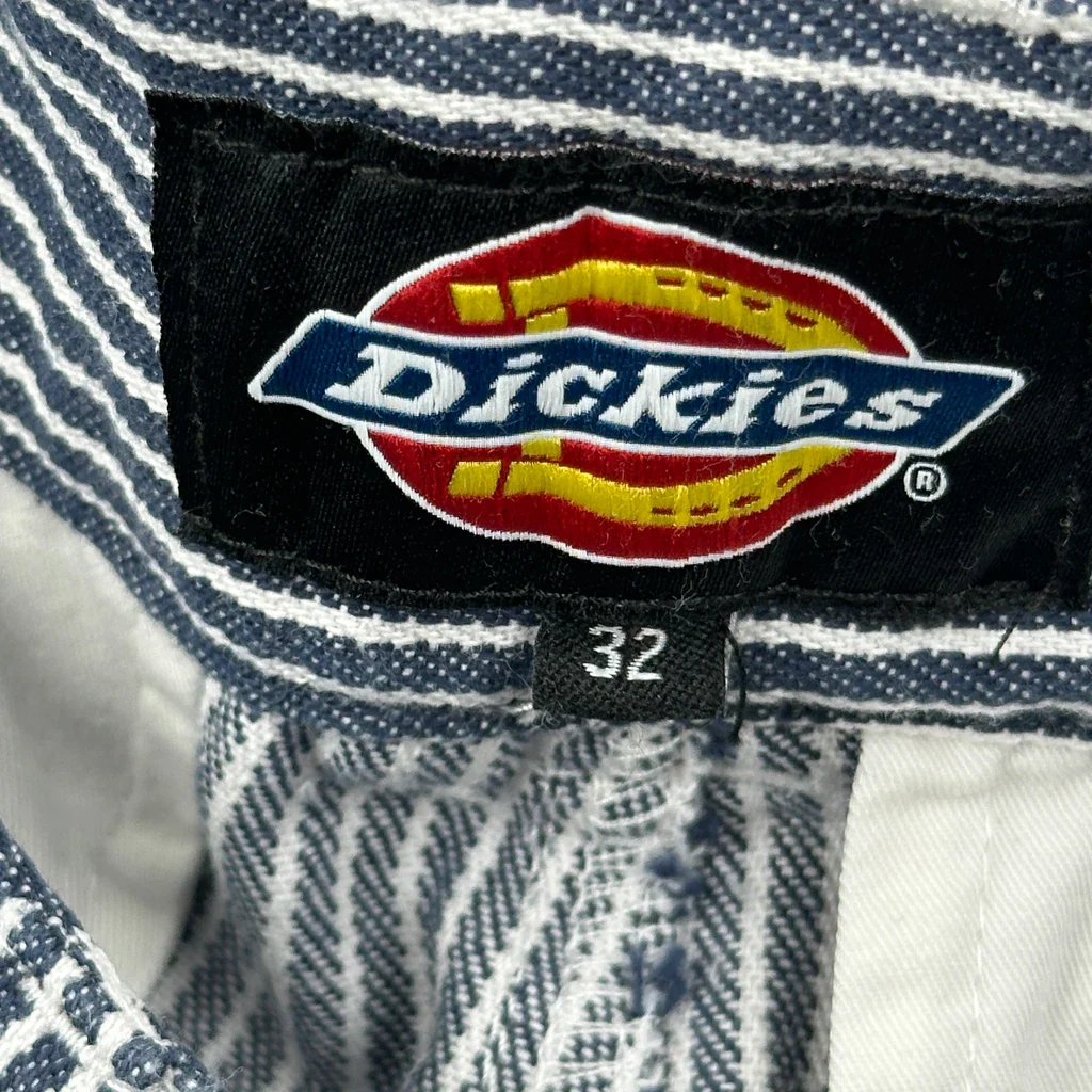 Dickies Striped Shorts - 31W 6L Blue Cotton - Image 6