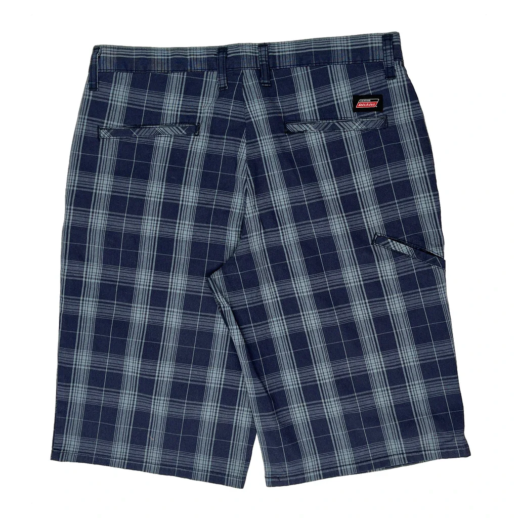 Dickies Checked Shorts - 34W 10L Blue Cotton