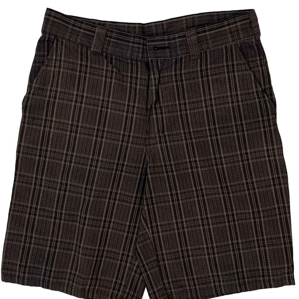 Dickies Checked Shorts - 30W 11L Brown Cotton - Image 8