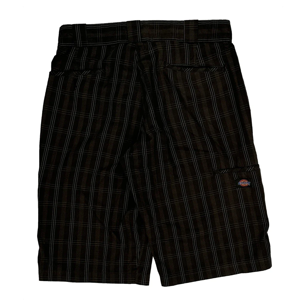 Dickies Checked Shorts - 30W 13L Brown Cotton