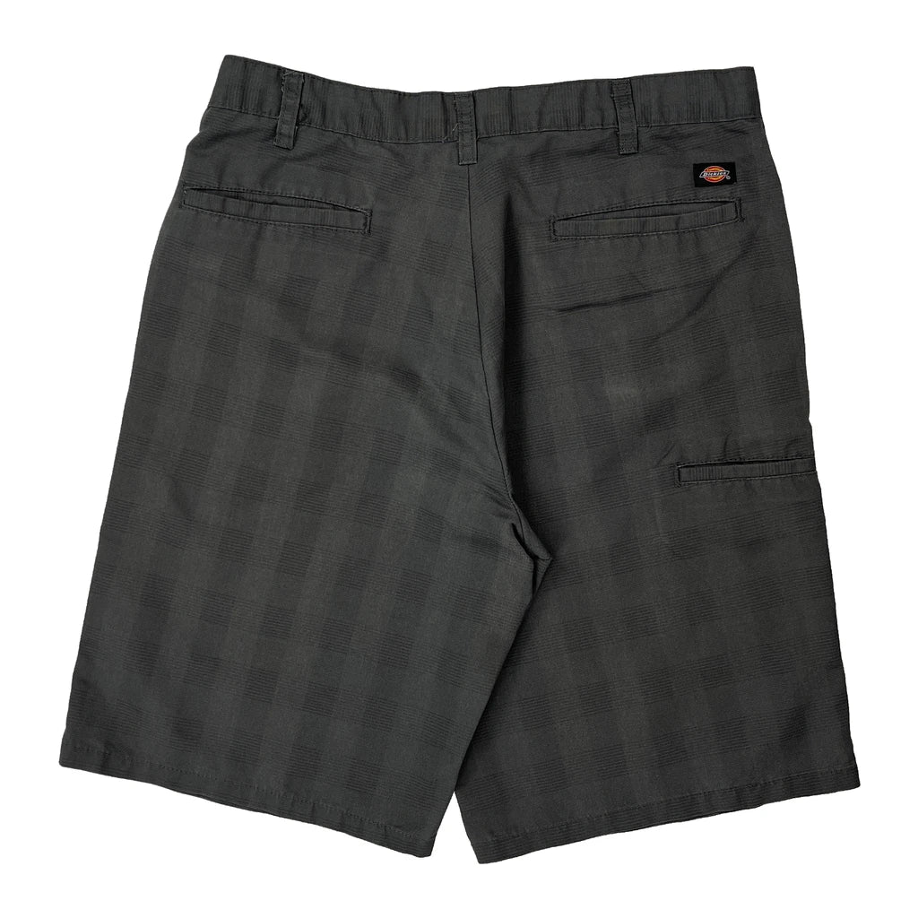 Dickies Checked Shorts - 30W 11L Grey Cotton