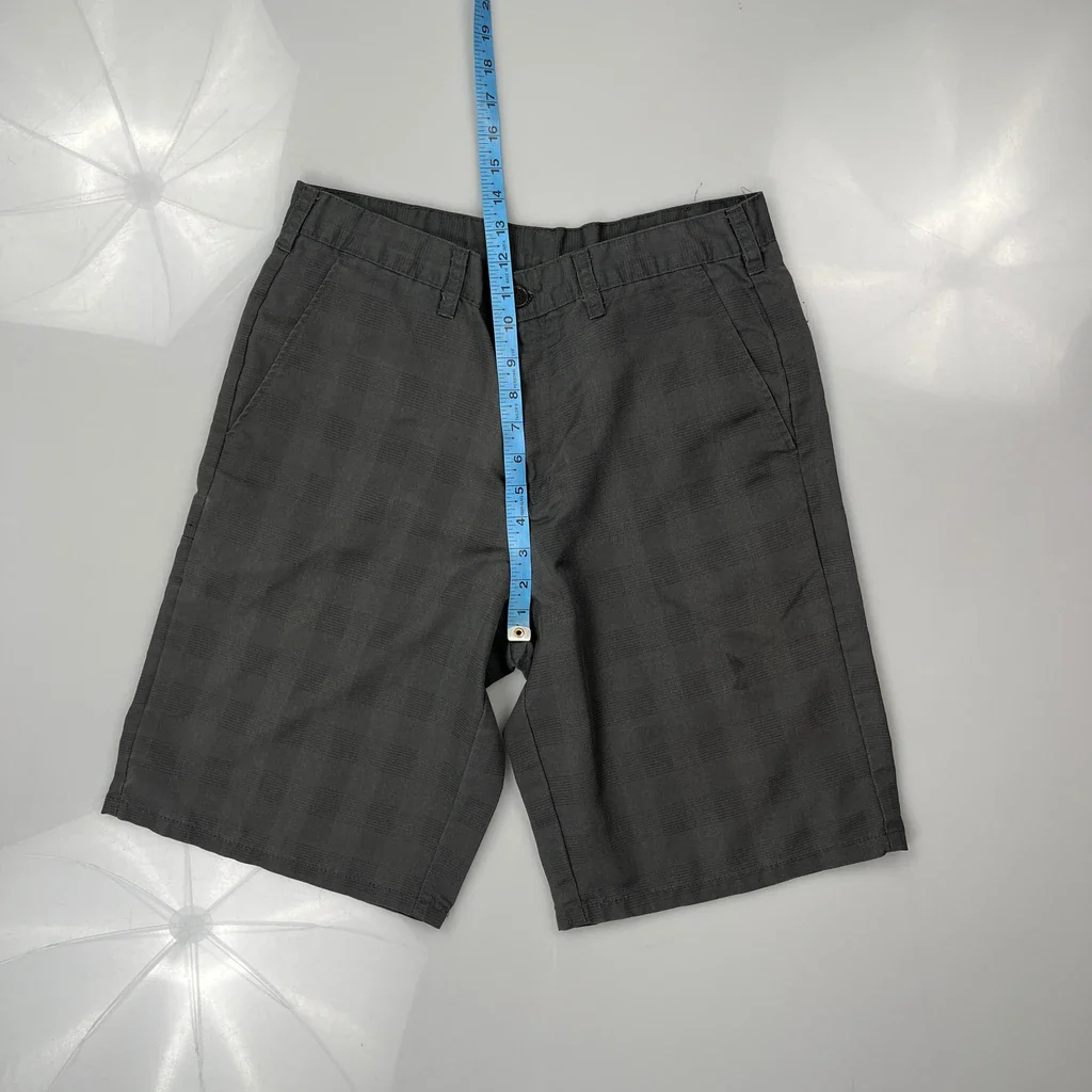 Dickies Checked Shorts - 30W 11L Grey Cotton - Image 4