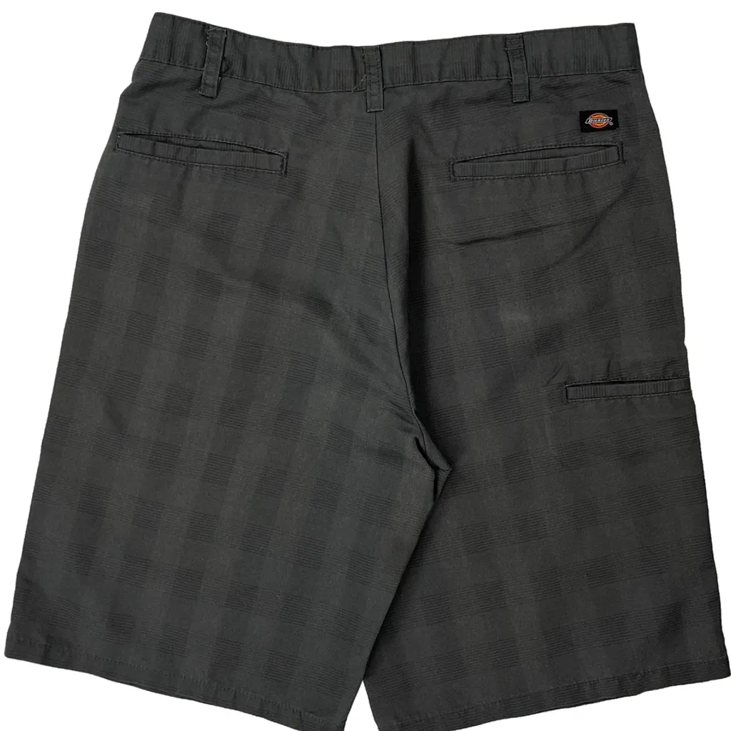 Dickies Checked Shorts - 30W 11L Grey Cotton - Image 7