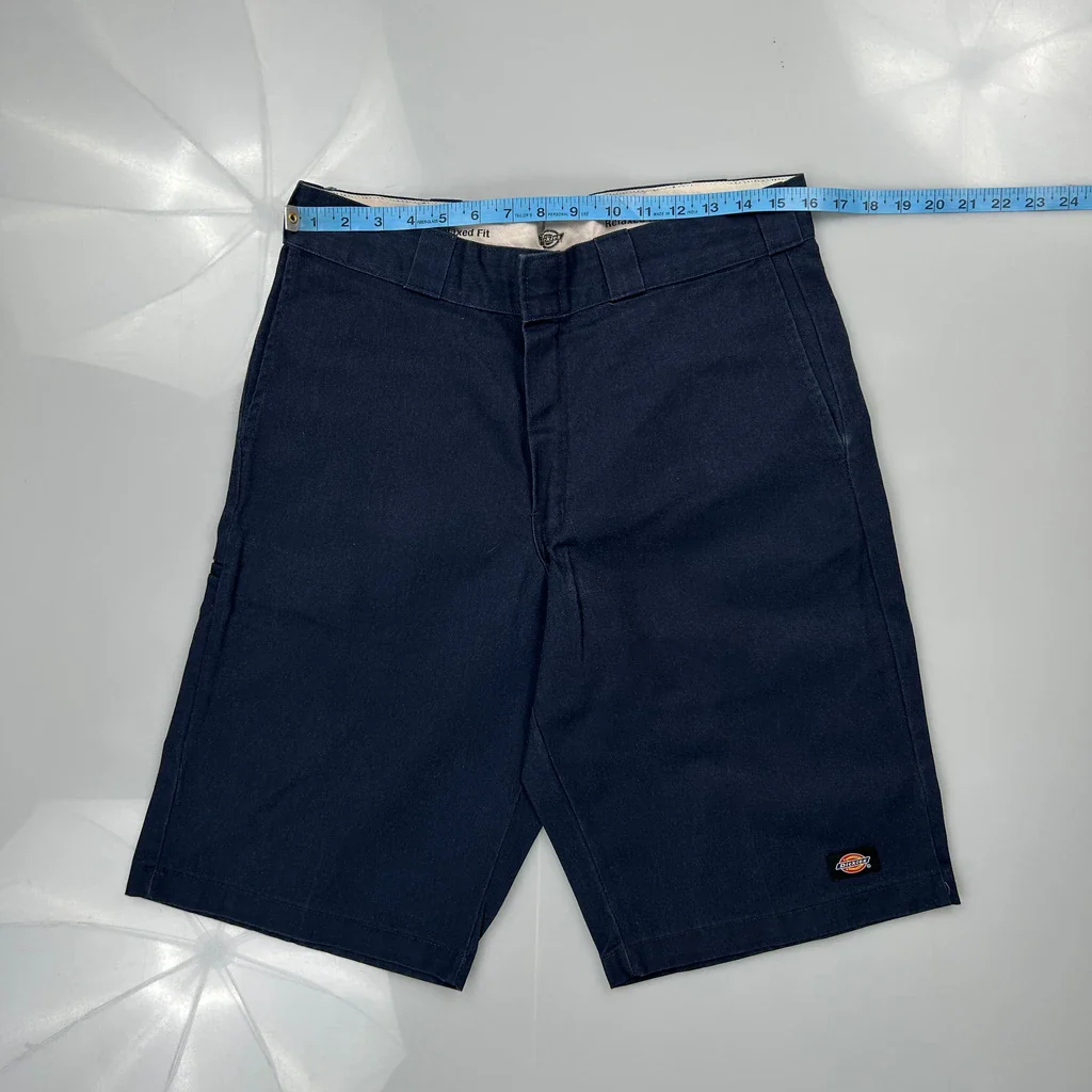 Dickies Baggy Shorts - 32W 11L Navy Polyester Blend - Image 3