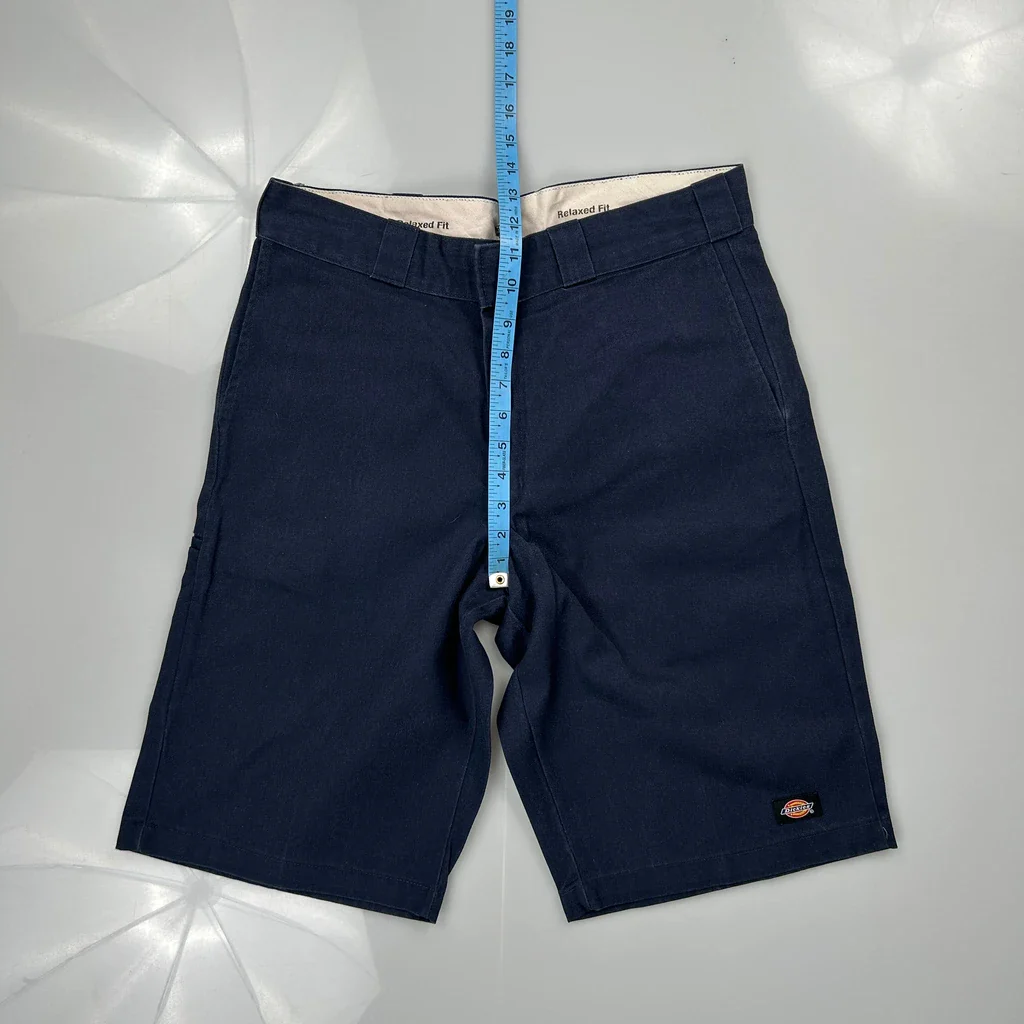 Dickies Baggy Shorts - 32W 11L Navy Polyester Blend - Image 4