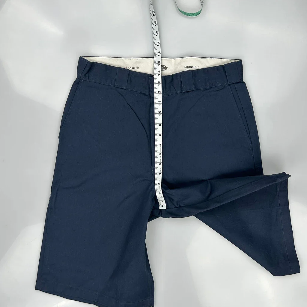 Dickies Baggy Shorts - 34W 12L Navy Polyester Blend - Image 4