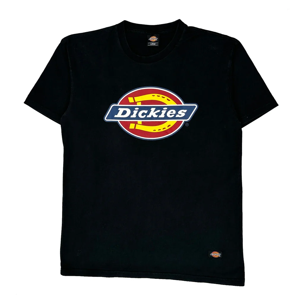 Dickies T-Shirt - Large Black Cotton
