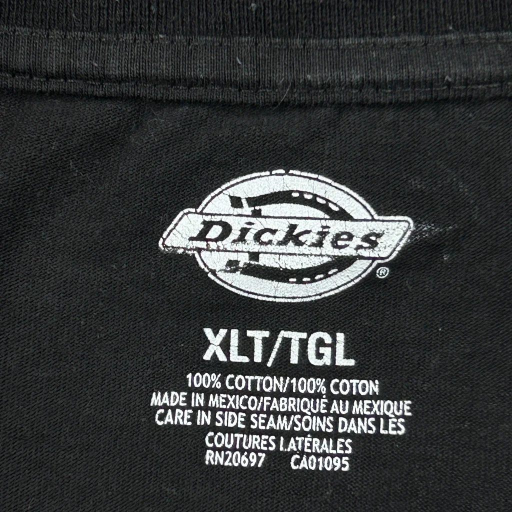 Dickies Tall T-Shirt - XL Black Cotton - Image 3