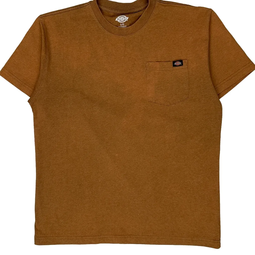 Dickies T-Shirt - Large Brown Cotton Blend - Image 4