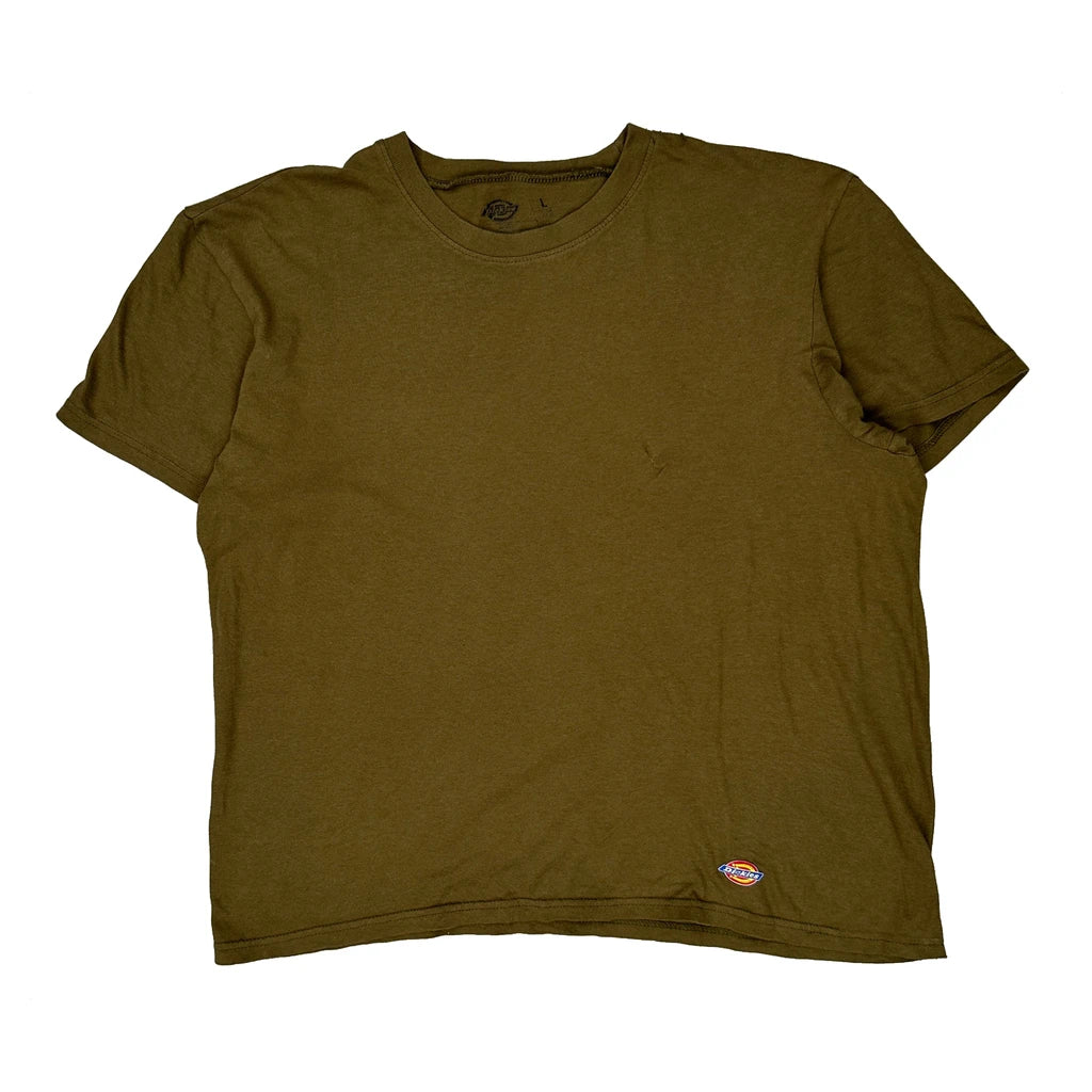 Dickies T-Shirt - Large Brown Cotton