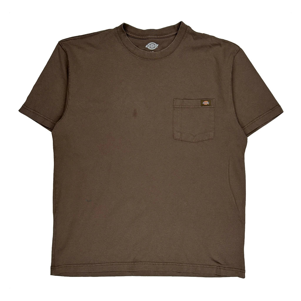 Dickies T-Shirt - Large Brown Cotton