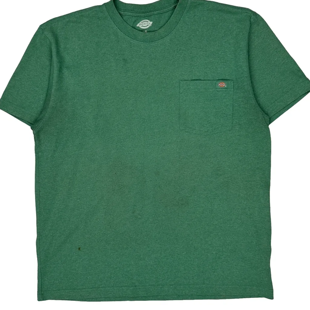 Dickies T-Shirt - Large Green Cotton Blend - Image 4