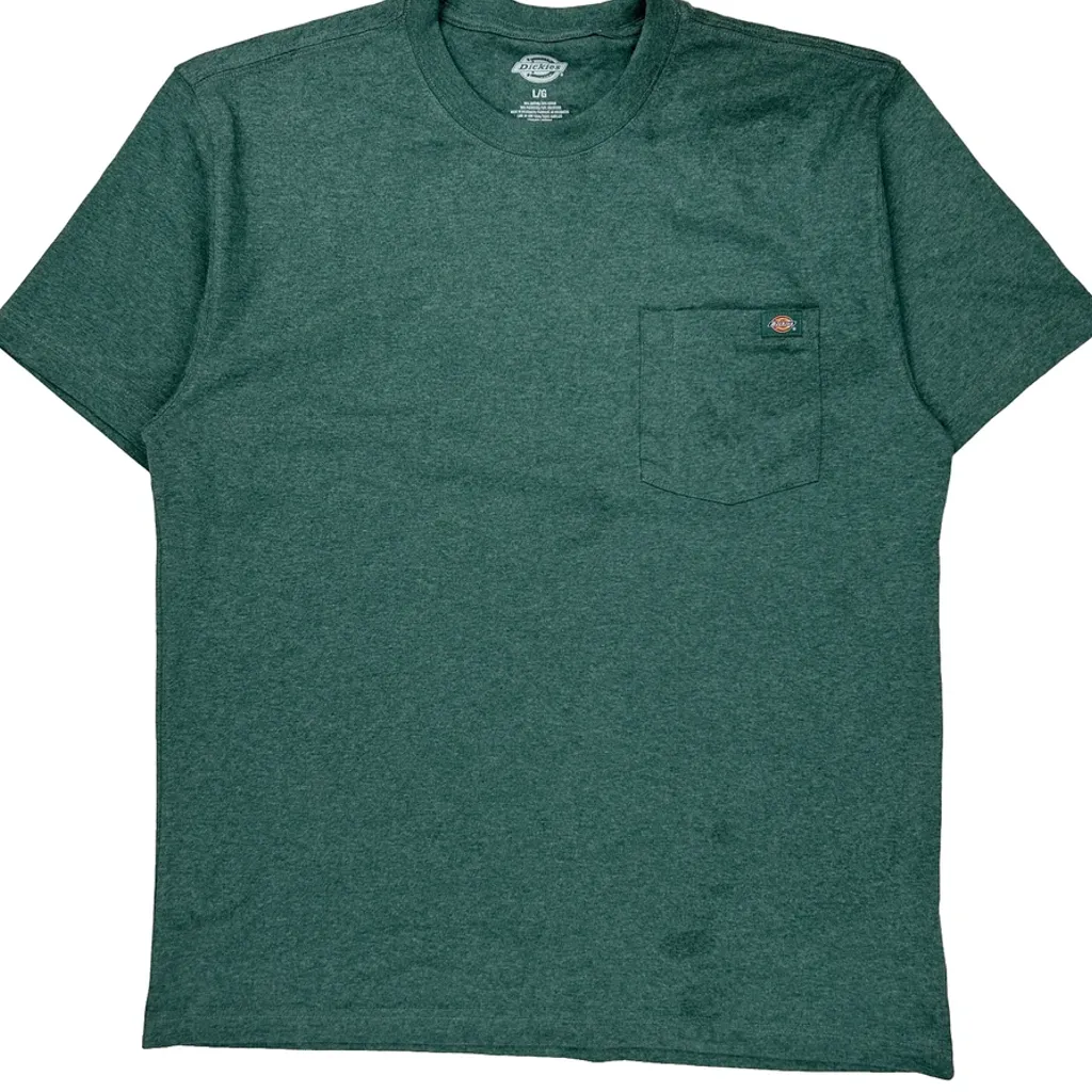 Dickies T-Shirt - Large Green Cotton Blend - Image 5