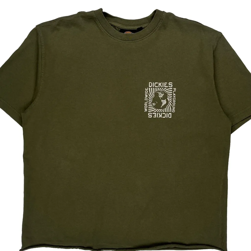 Dickies Graphic T-Shirt - XL Green Cotton - Image 4