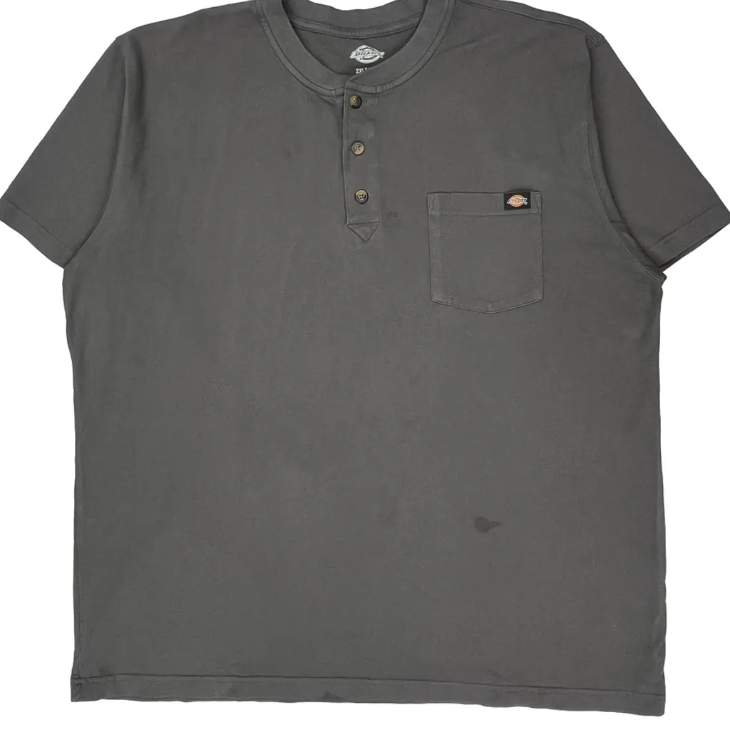 Dickies Henley T-Shirt - 2XL Grey Cotton - Image 4