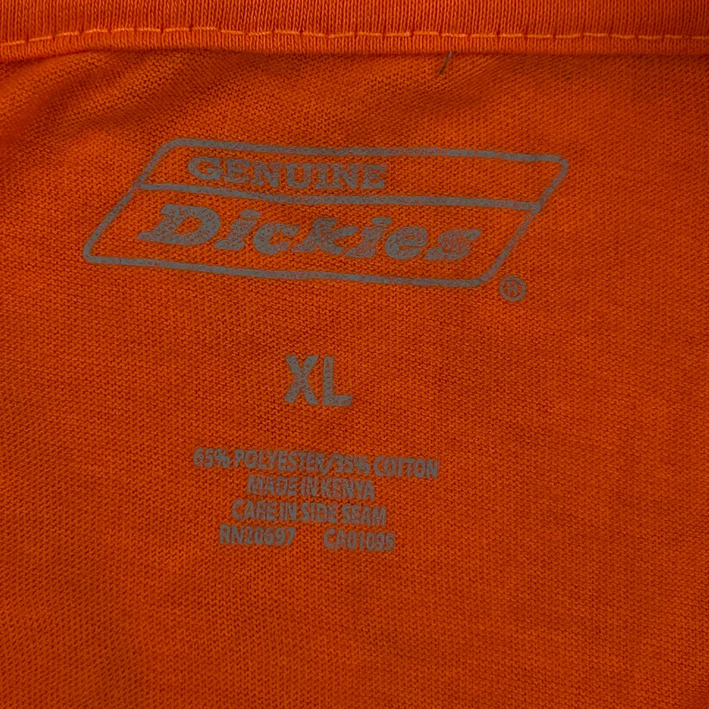 Dickies T-Shirt - XL Orange Polyester Blend - Image 3